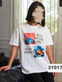 تیشرت یقه گرد زنانه Stitch Prefect Day